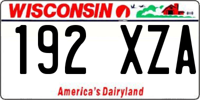 WI license plate 192XZA