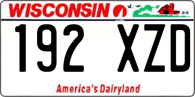 WI license plate 192XZD