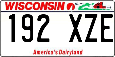 WI license plate 192XZE