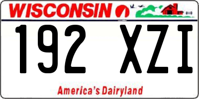 WI license plate 192XZI