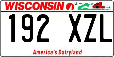 WI license plate 192XZL