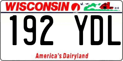 WI license plate 192YDL