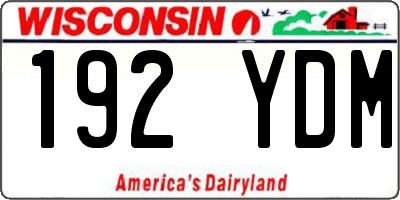 WI license plate 192YDM