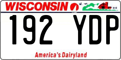 WI license plate 192YDP