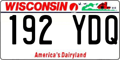 WI license plate 192YDQ