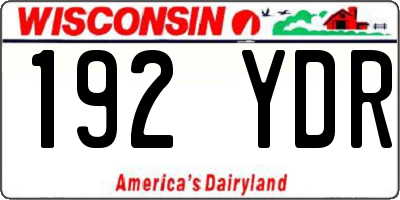 WI license plate 192YDR