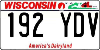 WI license plate 192YDV