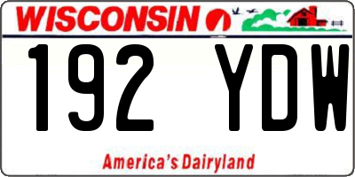 WI license plate 192YDW
