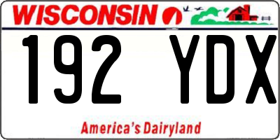 WI license plate 192YDX
