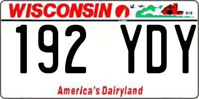 WI license plate 192YDY