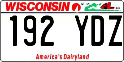 WI license plate 192YDZ