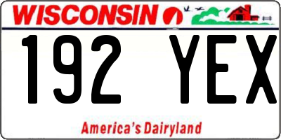 WI license plate 192YEX