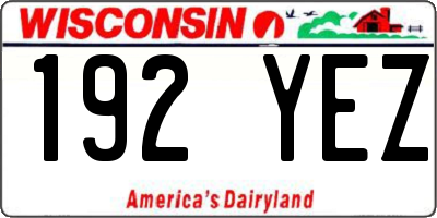 WI license plate 192YEZ