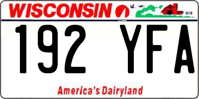 WI license plate 192YFA