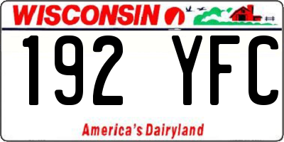 WI license plate 192YFC