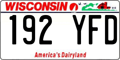 WI license plate 192YFD