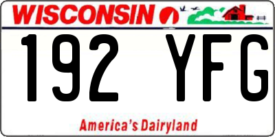 WI license plate 192YFG