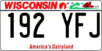 WI license plate 192YFJ