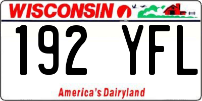 WI license plate 192YFL
