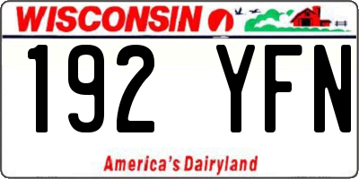 WI license plate 192YFN