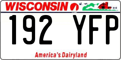 WI license plate 192YFP