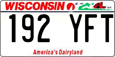 WI license plate 192YFT