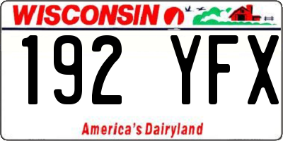 WI license plate 192YFX