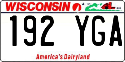 WI license plate 192YGA