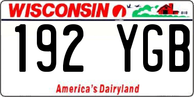 WI license plate 192YGB