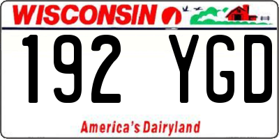 WI license plate 192YGD