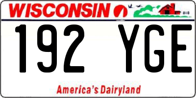 WI license plate 192YGE