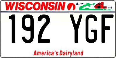 WI license plate 192YGF