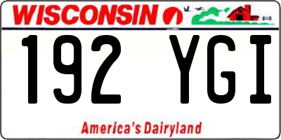 WI license plate 192YGI