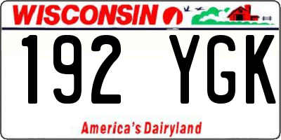 WI license plate 192YGK