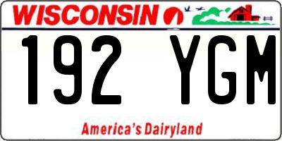 WI license plate 192YGM