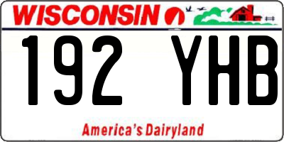 WI license plate 192YHB