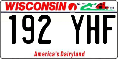 WI license plate 192YHF