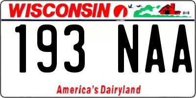 WI license plate 193NAA