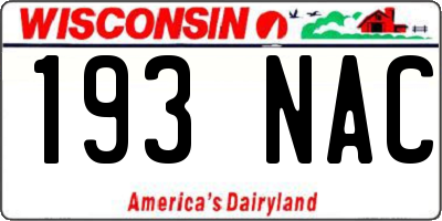 WI license plate 193NAC