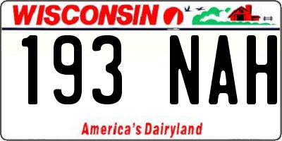 WI license plate 193NAH