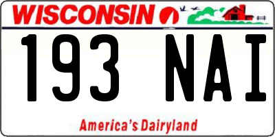 WI license plate 193NAI