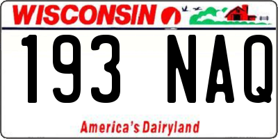 WI license plate 193NAQ