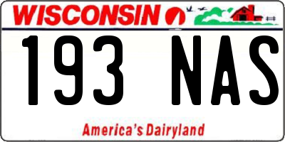 WI license plate 193NAS