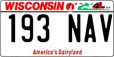WI license plate 193NAV