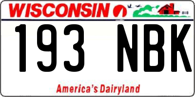 WI license plate 193NBK