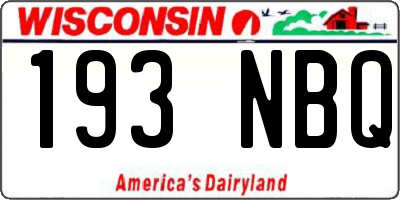 WI license plate 193NBQ