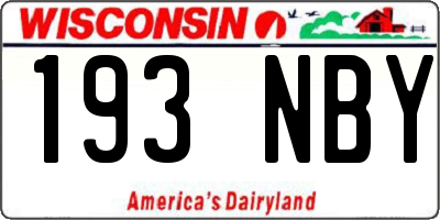 WI license plate 193NBY