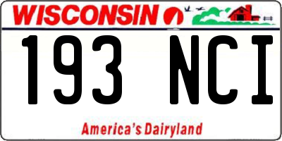 WI license plate 193NCI