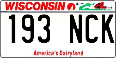WI license plate 193NCK