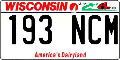 WI license plate 193NCM